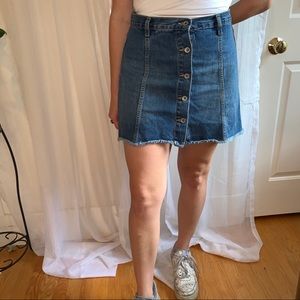Fitted Button Up Denim Skirt